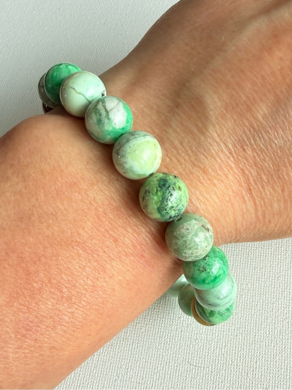 Authentic Bombshell Beads Variscite 10mm Gemstone Bracelet Handmade - Picture 5 of 5